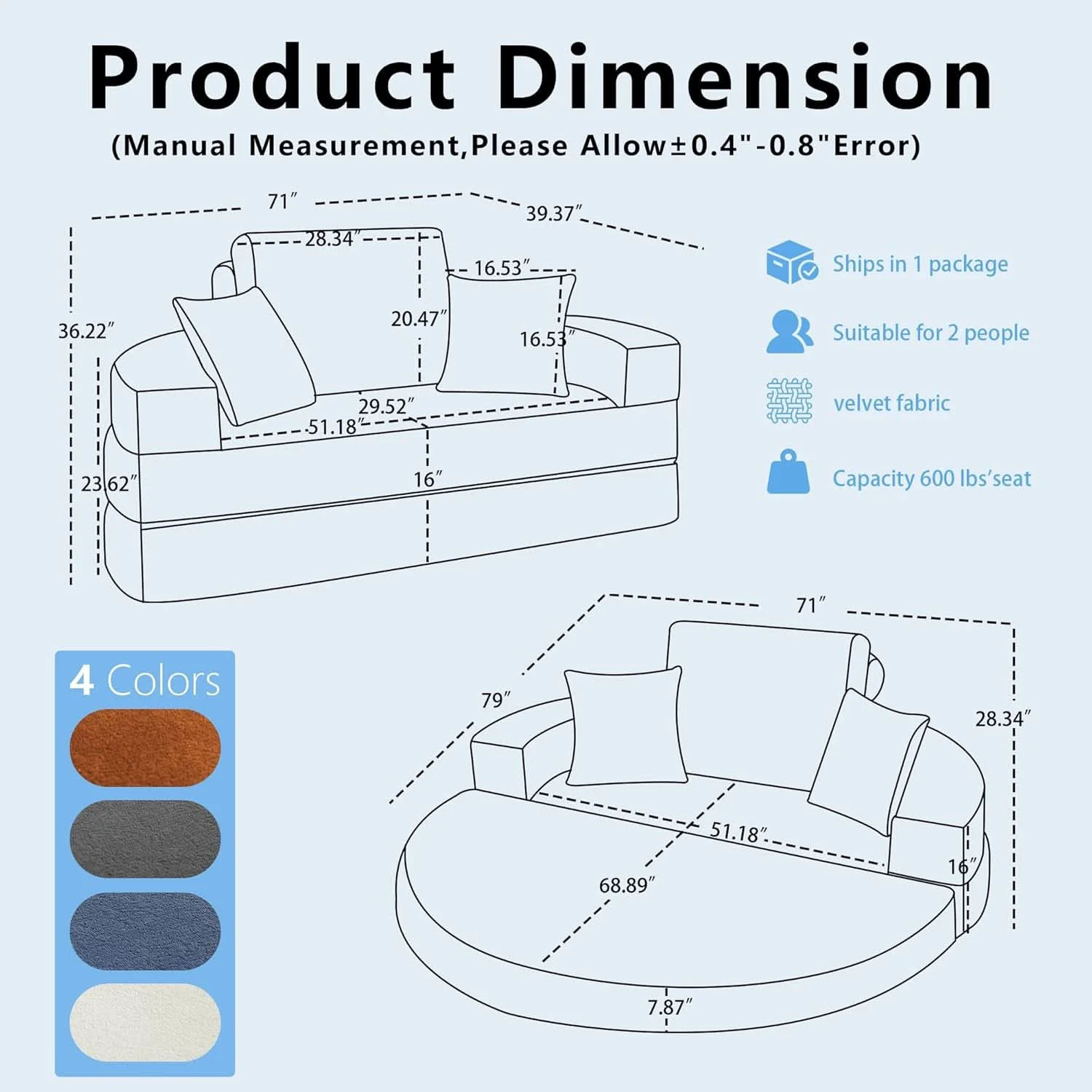 Elegant Beige 71Inch Convertible Sleeper Sofa Bed Upholstered High-Grade