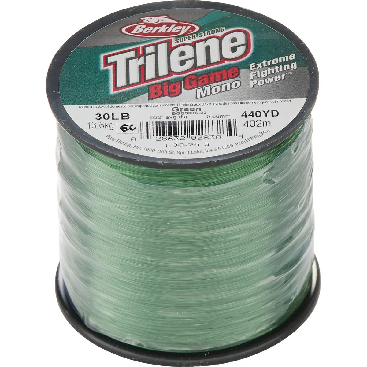 Exclusive Berkley Trilene Big Game 30 Lb. 440 Yd. Green Monofilament Fishing Line Superior