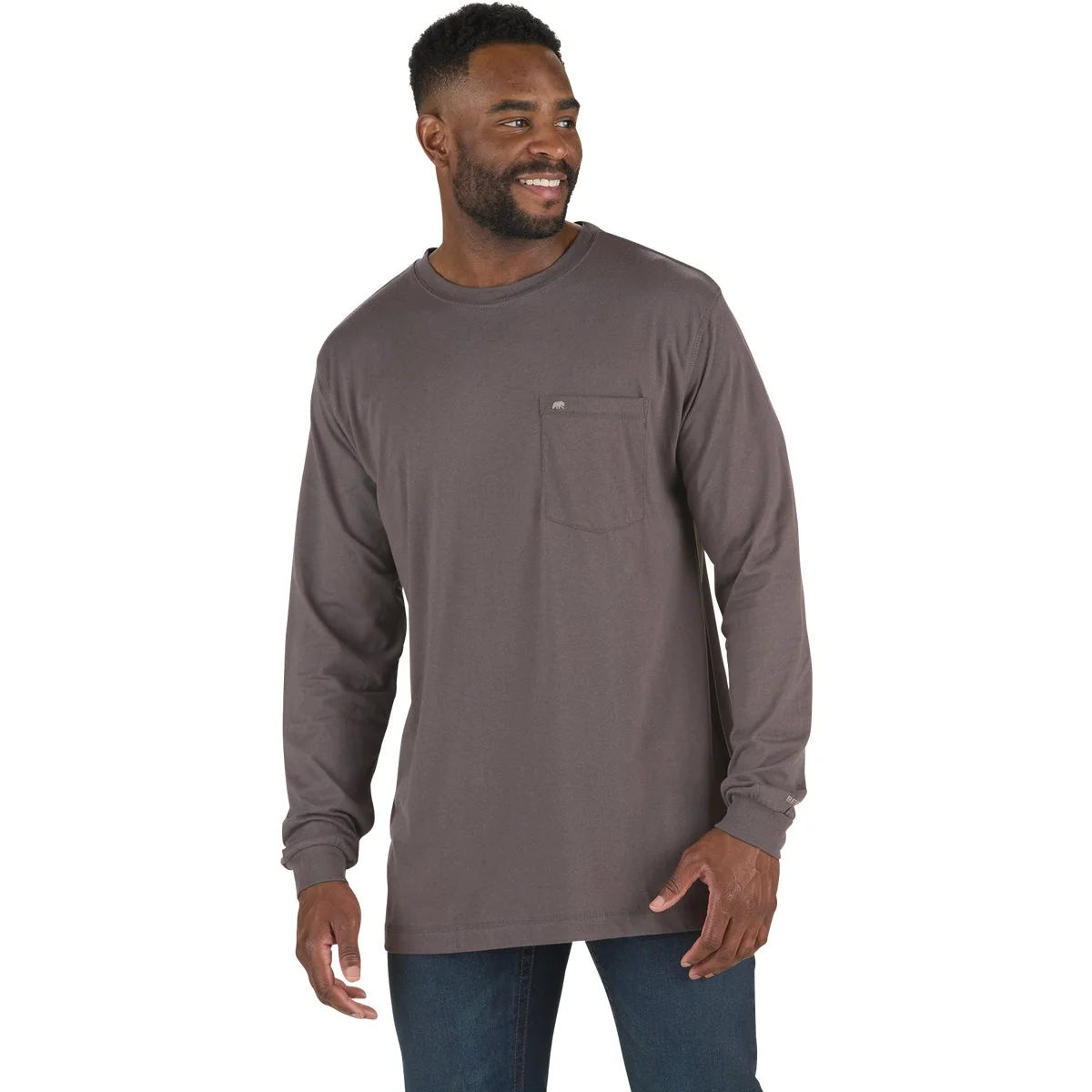 Premium Berne Performance Men's Large Slate Gray Long Sleeve Pocket T-Shirt Easy-to-Use