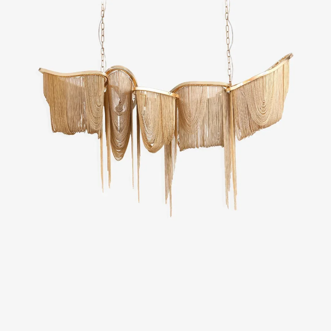 Contemporary Luxury Golden Tassels Chandelier Safe