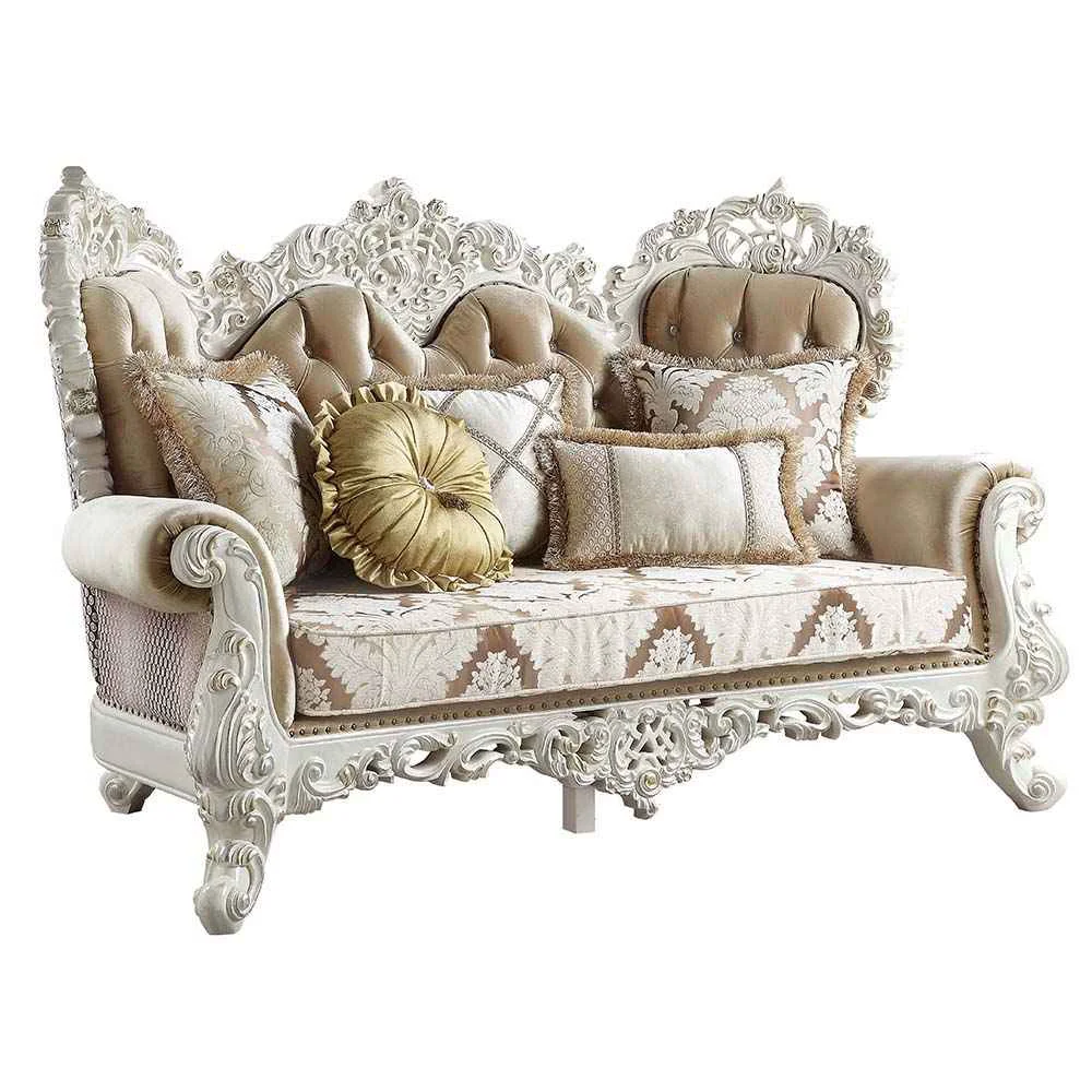Safe Vanaheim - Loveseat With 5 Pillows - Fabric Antique White Solid