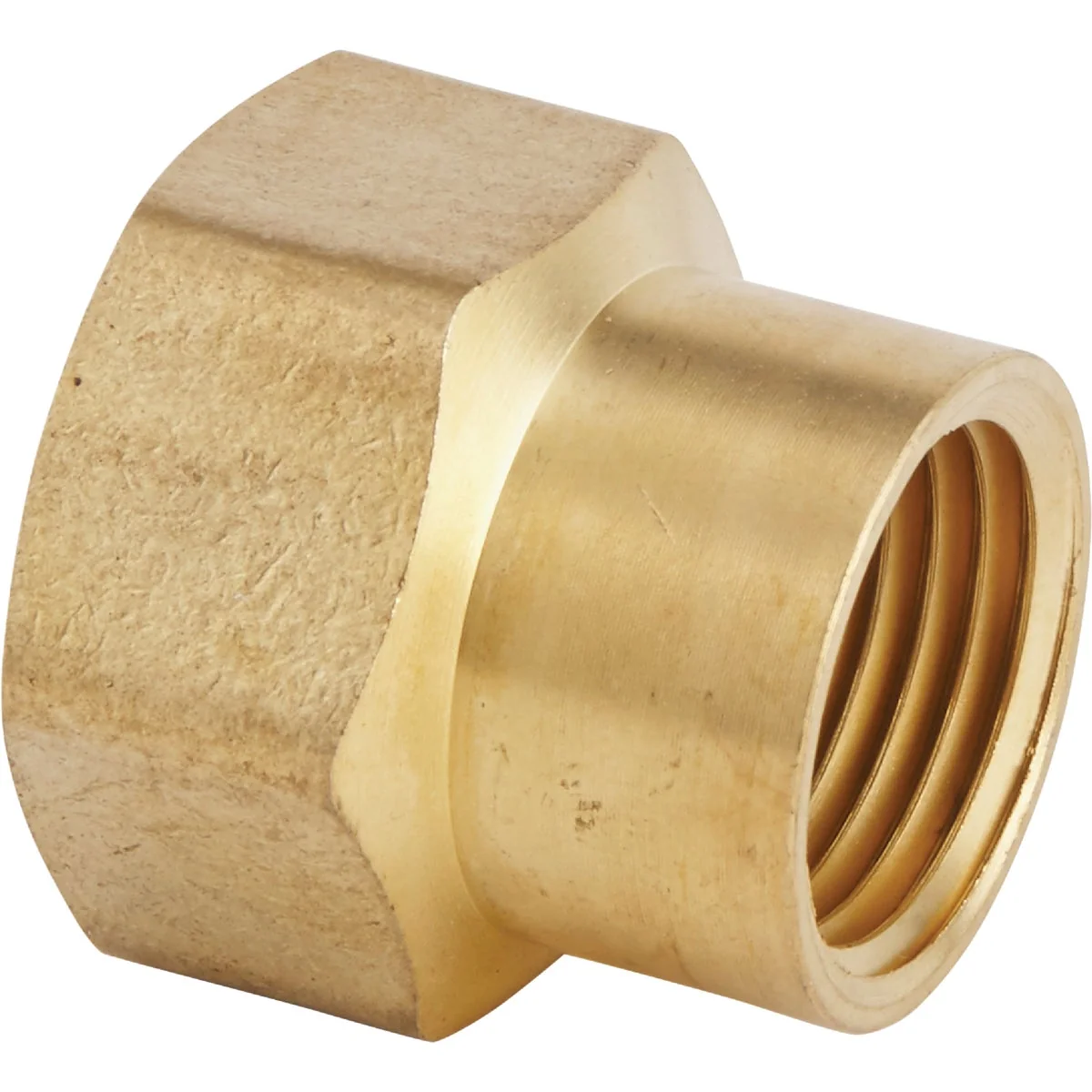 Contemporary Garden 3 4 In. FHT x 1 2 In FPT Brass Non-Swivel Hose Connector Smooth