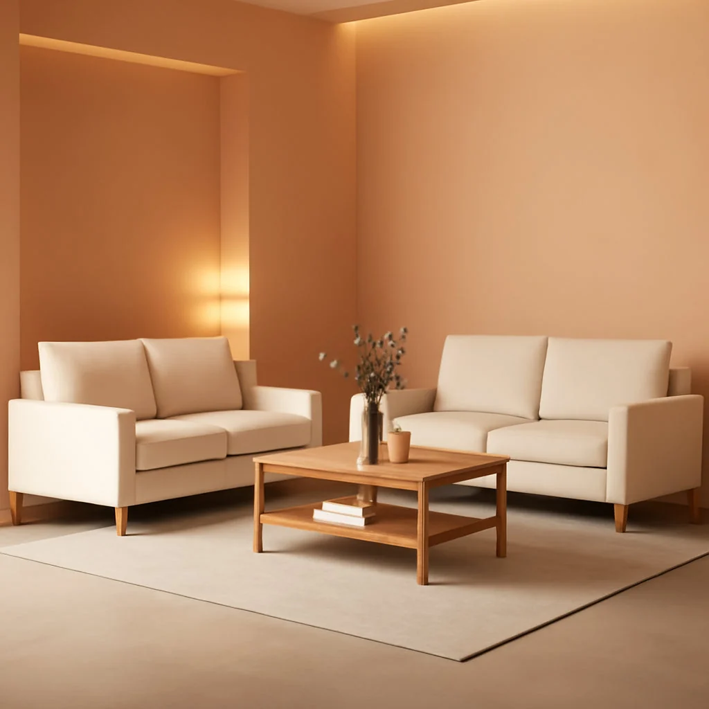 Durable Beige Chenille Sleeper Sofa Three-Seater Loveseat Set Flexible