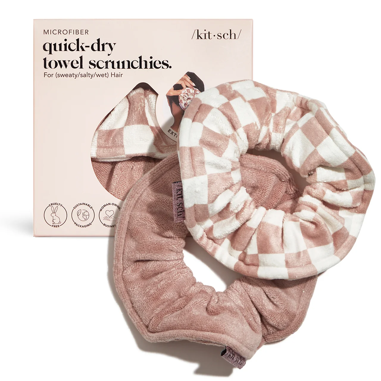 Environmentally Friendly Kitsch Microfiber Quick-Dry Towel Scrunchies Consistent