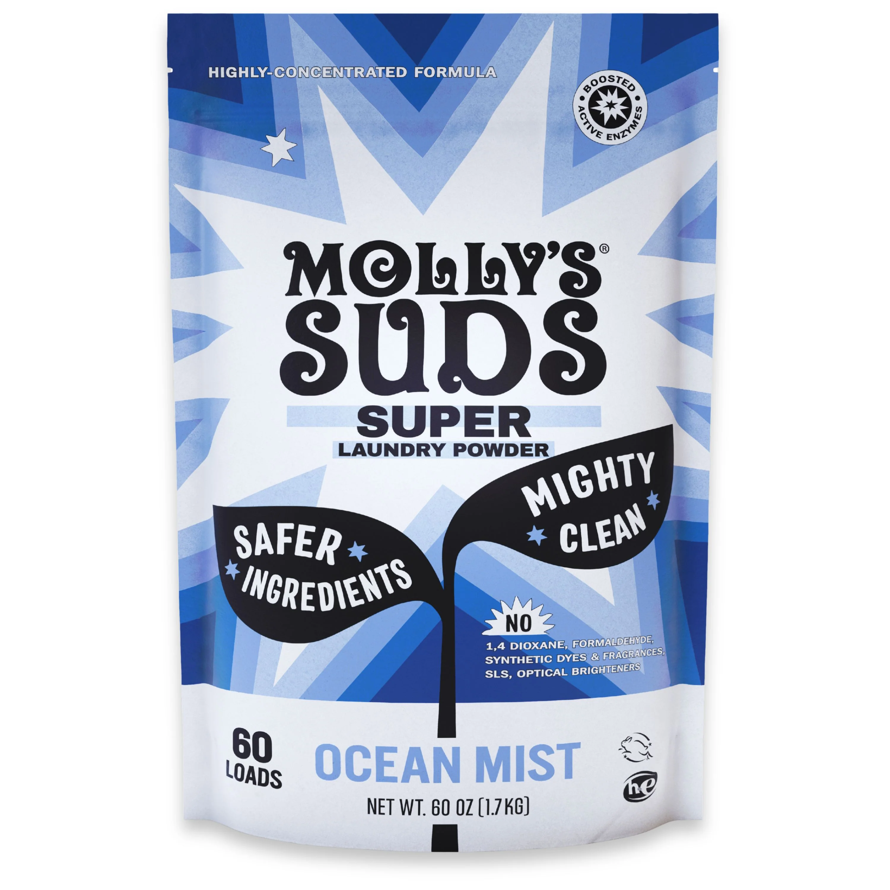 First-Class Molly's Suds Super Powder Laundry Detergent with Enzymes Breathable