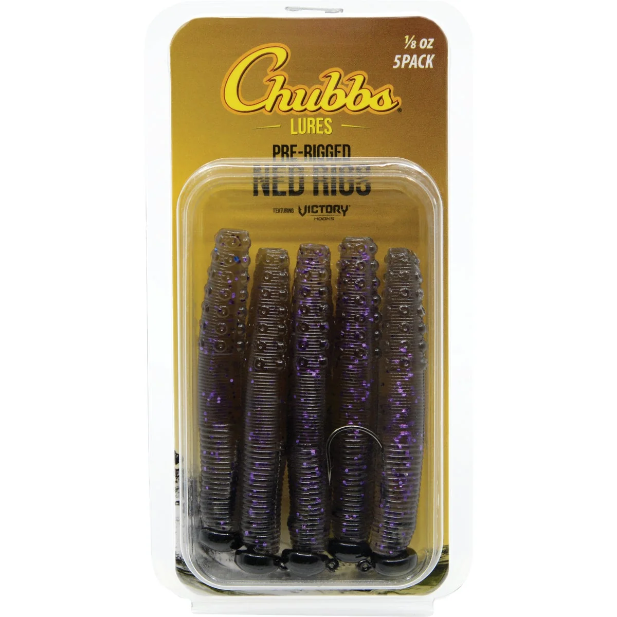 Stylish Chubbs Rigged Ned 1 8 Oz. Smoke 5-Pack Artisan