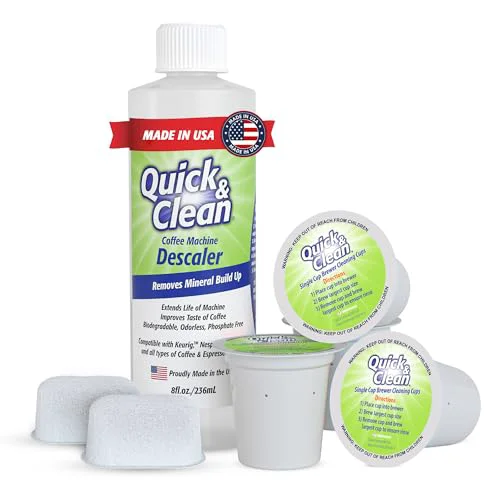 Detailed 4 Pack Cleaning Cups with Descaler and Filters Bundle 32 Fl Oz Eco-Friendly