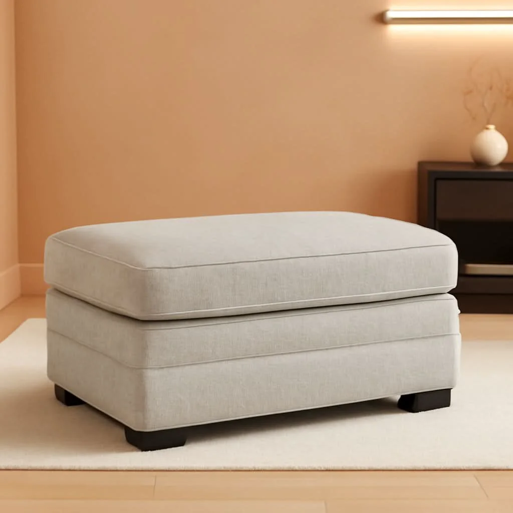 Specialty Eastonbridge Upholstered Rectangular Ottoman Light Gray Unique