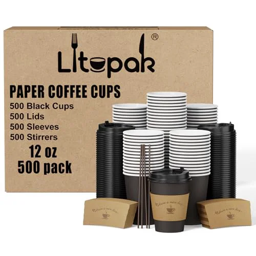 Durable 500 Pack 12 oz Disposable Coffee Cups 500 Count Effective