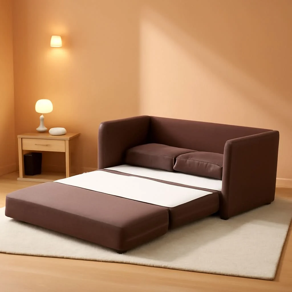 Stylish Brown Modern Loveseat Sleeper Sofa Bed For Small Spaces Elite