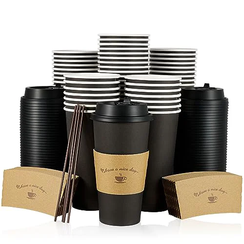 Smooth 50 Pack 20 oz Paper Coffee Cups for Hot Chocolate Drinks 50 Count Proven