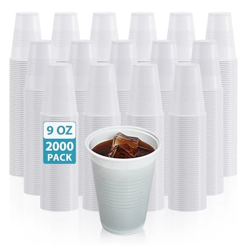 Pure 2000 Pack 9 oz White Plastic Cups 2000 Count Artisan
