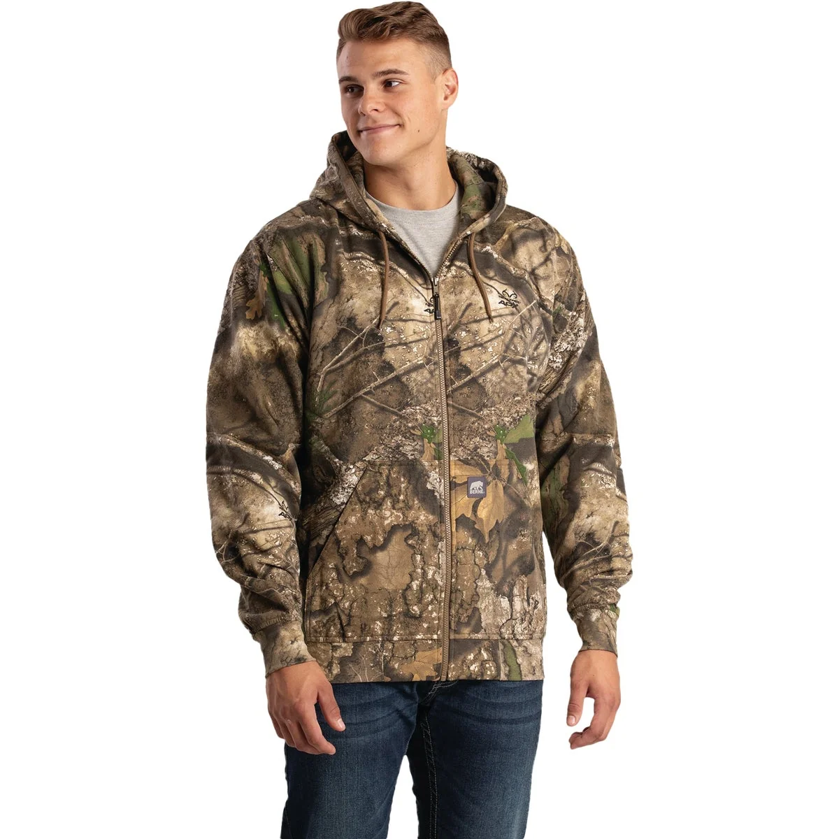 Stylish Berne Heritage Men's 2XL tree Thermal-Lined Full-Zip Hooded Sweatshirt Excellent