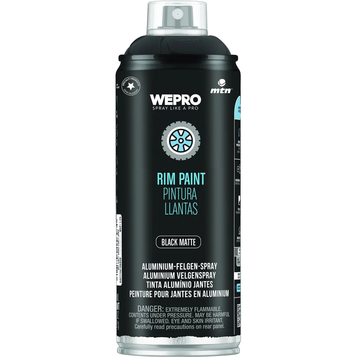 World-Class MTN WEPRO 400ml Matte Black Wheel Rim Spray Paint Reusable