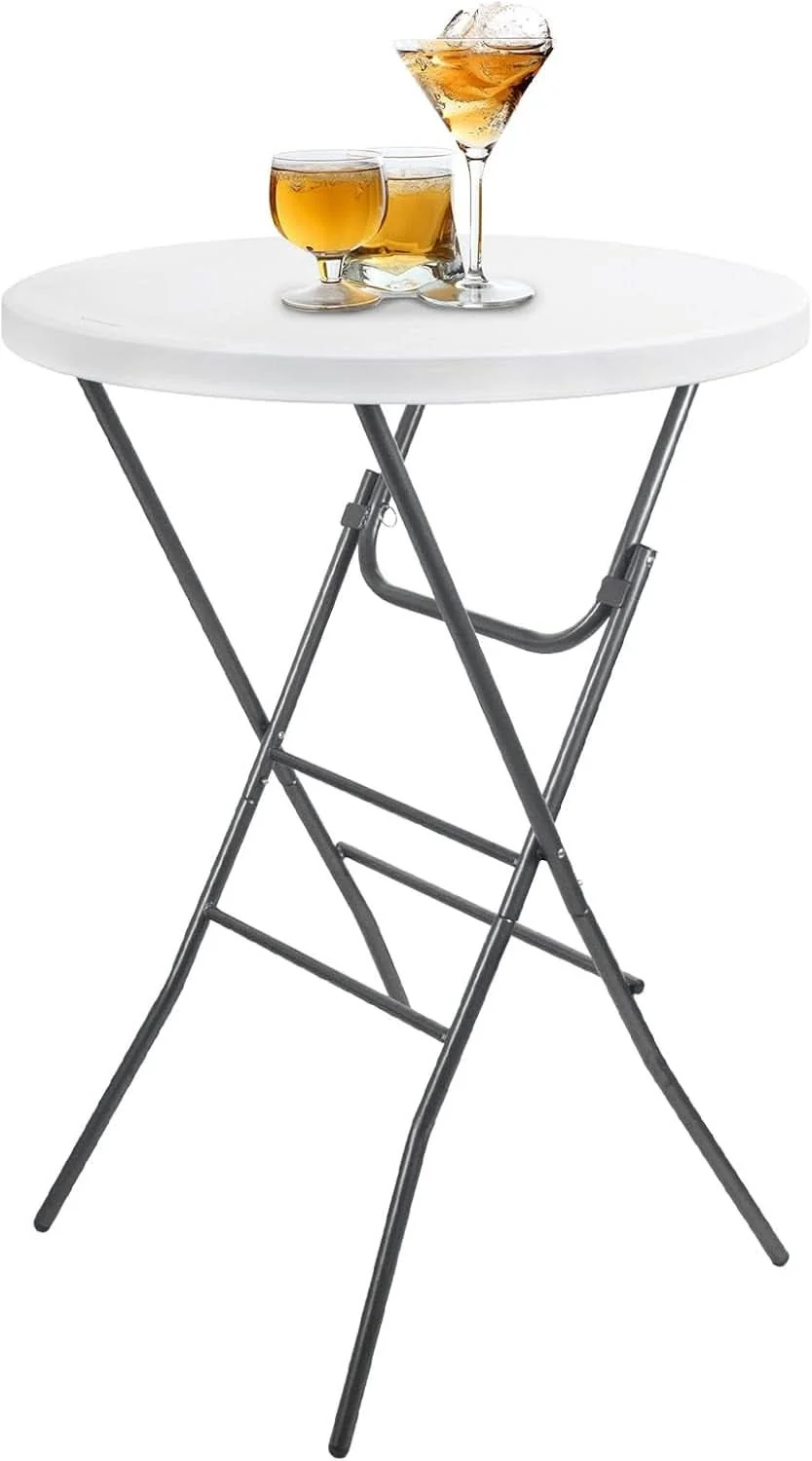 High-Quality 28In Ultra Portable Folding Bar Height Cocktail Table Solid
