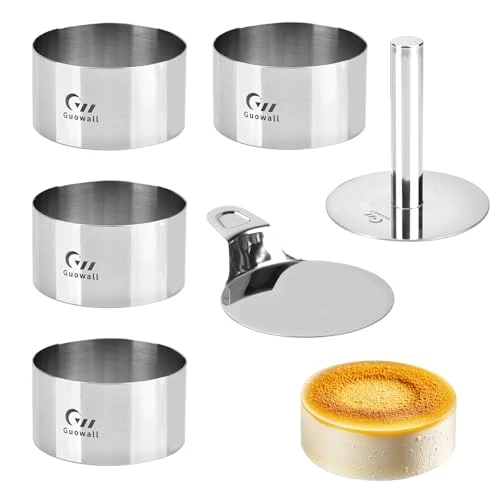 Top-Quality 4 pack Seamless Mousse Cake Ring set Stainless Steel 4 inch Round Food Hamburger Mold Dessert Cutter for Baking Unique