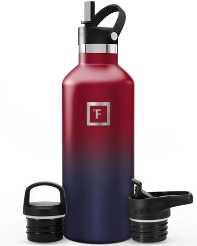 High-Performance 32 oz Narrow Mouth Water Bottle with 3 Lids Smooth