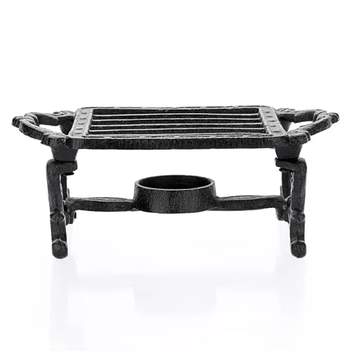Smooth Tea Warmer Cast Iron Tea Pot Warmer with Tealight Candle Holder Sturdy Functional Teapot Warmer Stand for Office Party or Desk RetroTea Pot Heater for Heating Milk Top-Quality