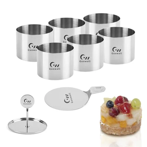 Solid 6pcs Seamless Cake Food Mold Cheesecake Stainless Steel Cooking Mousse Rings 3 Inch Round Pastry Cutter for Baking Enhanced