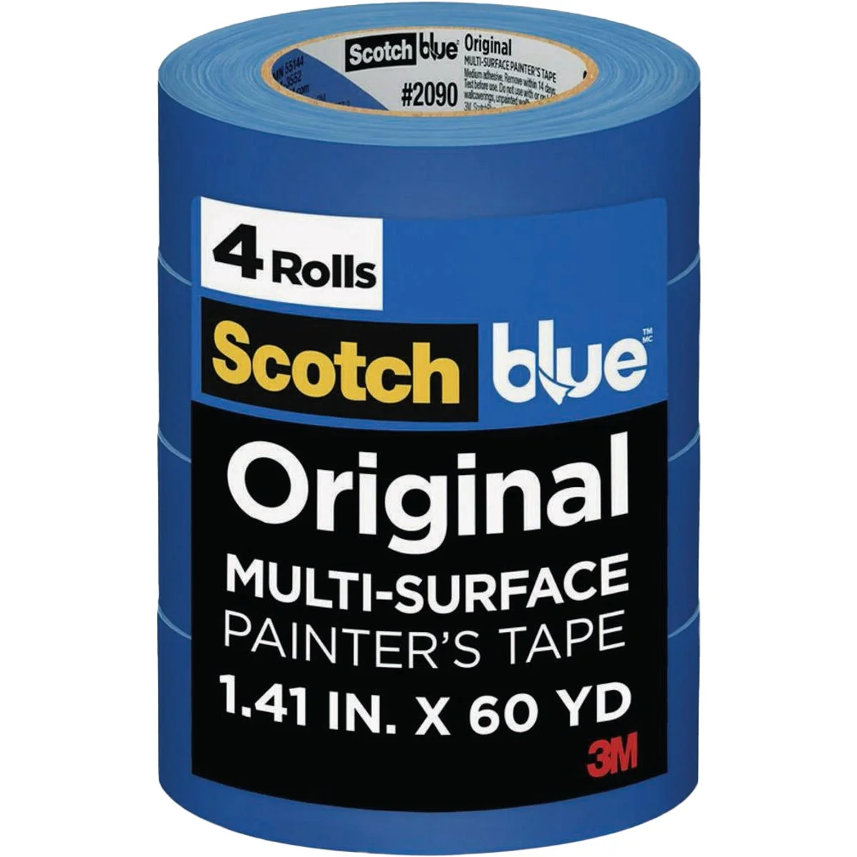 Easy-to-Use 3M Scotch Blue 1.41 In. x 60 Yd. Painter's Tape 4-Pack Smooth