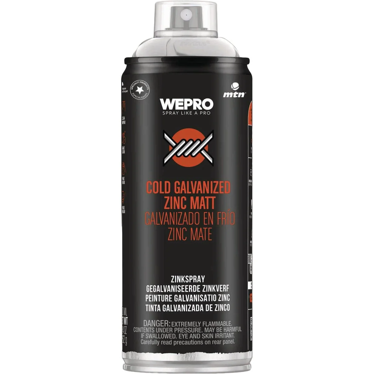 Relaxed MTN PRO 400ml Galvanized Zinc Spray Paint Cold Galvanized - Matte Zinc 98 Specialty