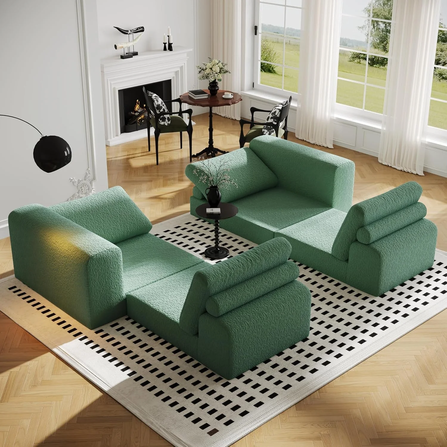 Carefully Designed Green Modular Sectional Sofa With Configurable Sections Next-Generation