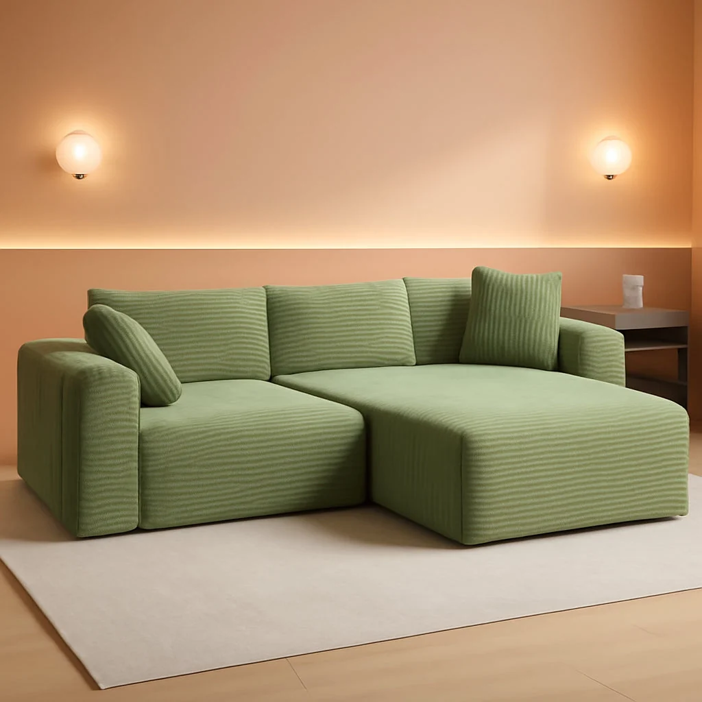 Detailed Green 106Inch Modular Sectional Sofa Luxurious Living Unique