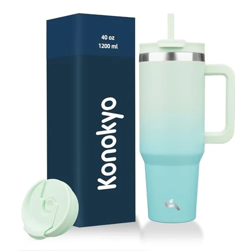 Prestigious 40 oz Insulated Tumbler Water Bottle with Handle Stylish