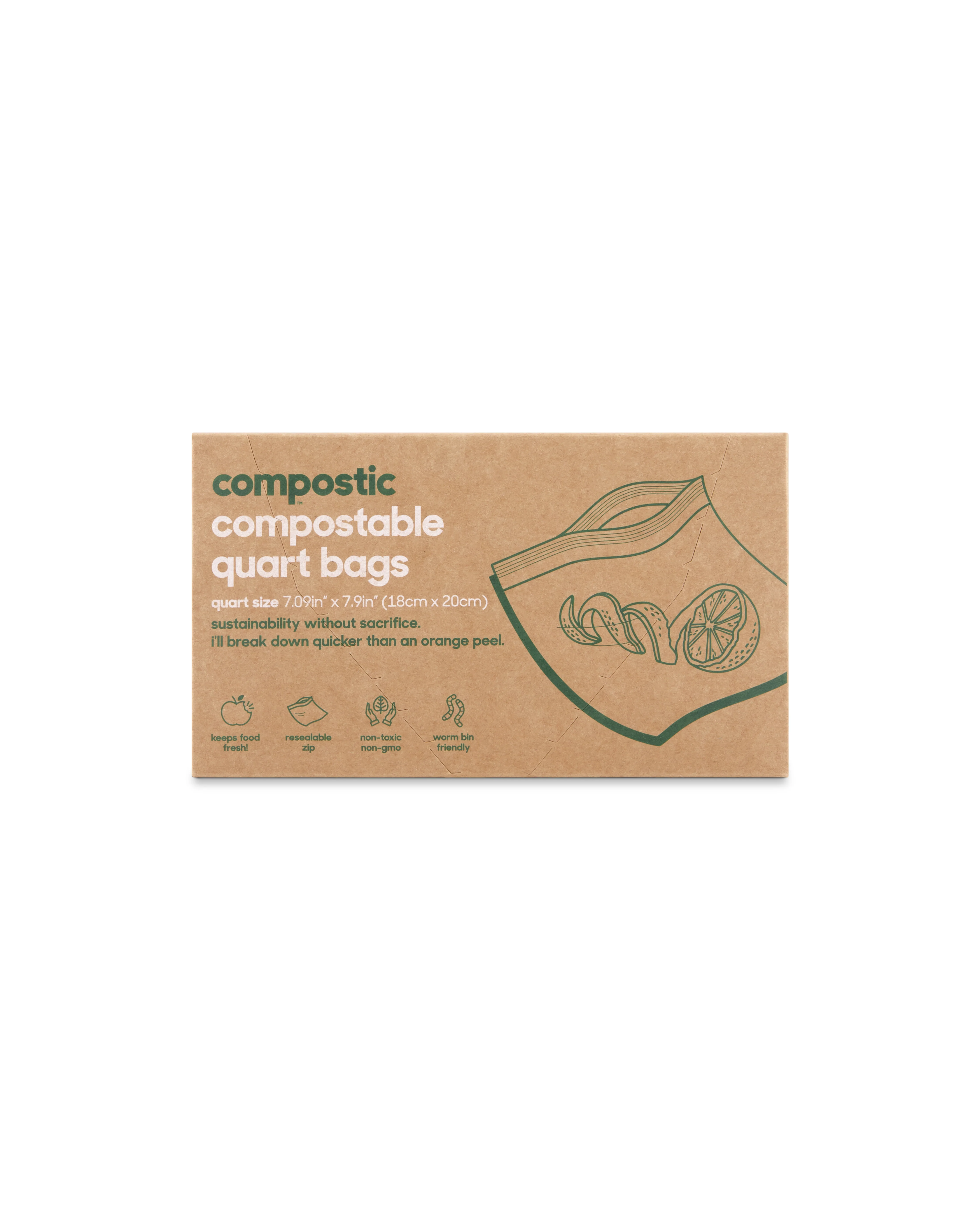Durable Compostic Quart Bags Clean