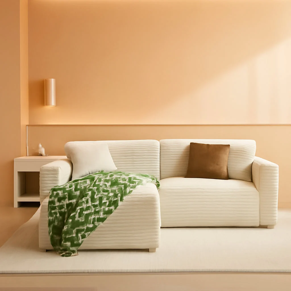 First-Class 108 Inch White d Sectional Sofa Chaise Detailed