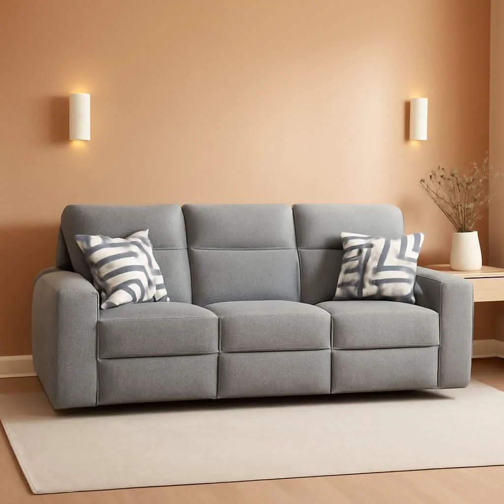 Functional Premium Reclining Sofa Illuminating Gray USB Ports Convenient