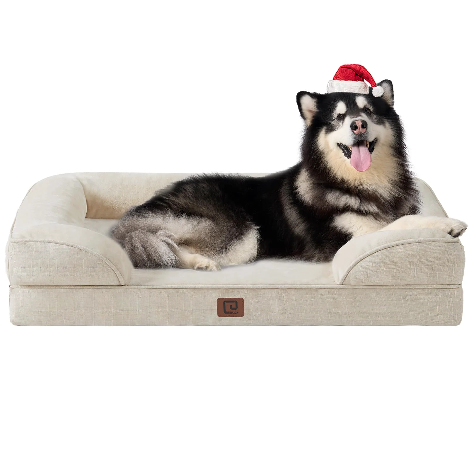 Smart EHEYCIGA Orthopedic XL Dog Bed - Waterproof Memory Foam Non-Slip Washable Cover Beige Outstanding