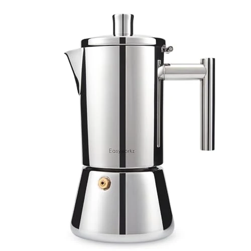 Dependable Diego Stovetop Espresso Maker Stainless Steel Italian Coffee Machine Maker 6Cup 10 oz Moka Pot Induction Espresso Pot Specialty