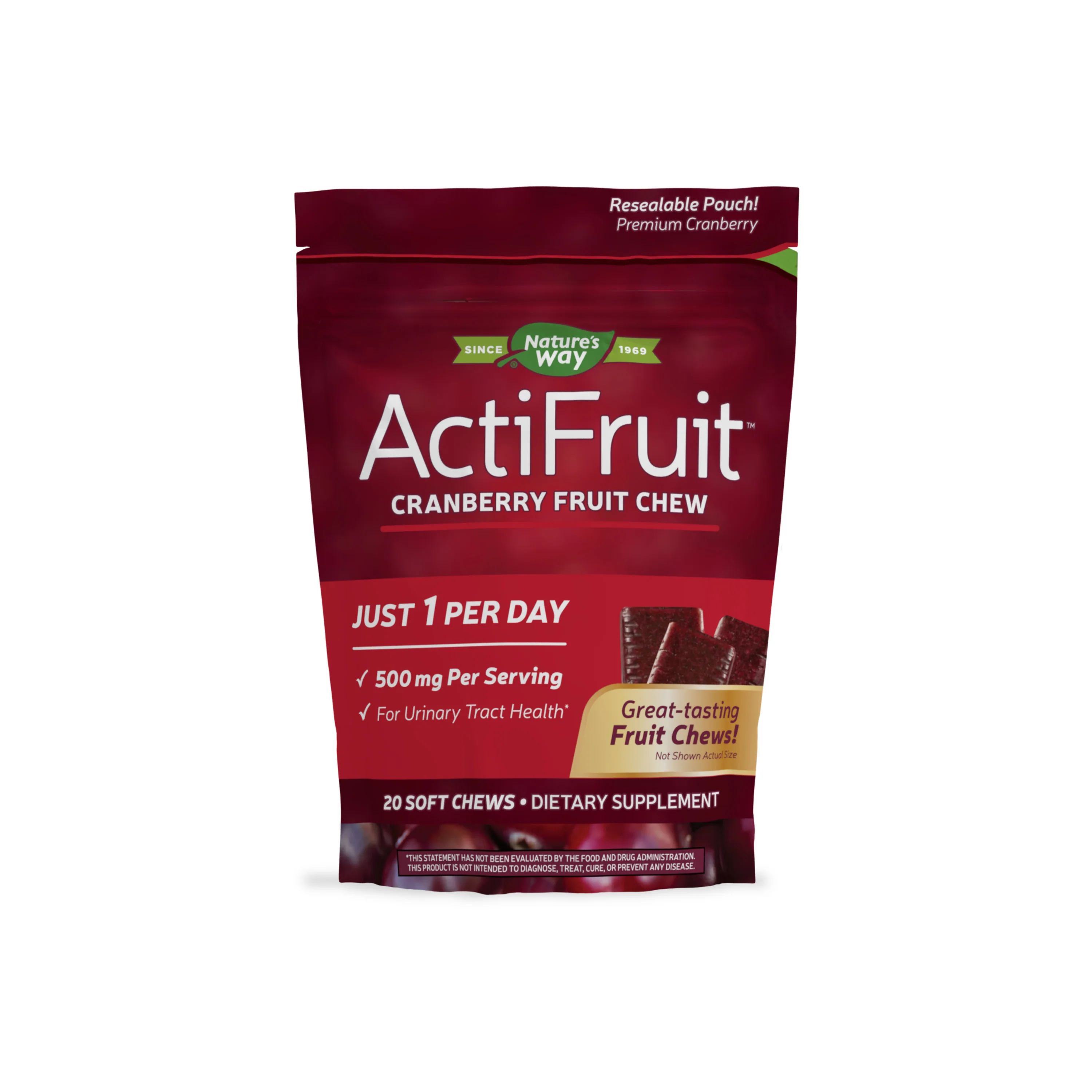 Recyclable Nature's Way ActiFruit™ Cranberry Fruit Chew Genuine