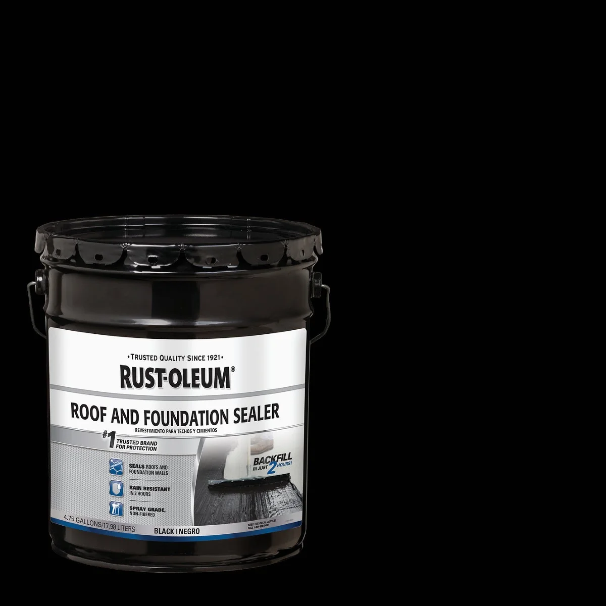 Top-Quality Rust-Oleum 4.75 Gal. Black Roof and Foundation Sealer Lightweight