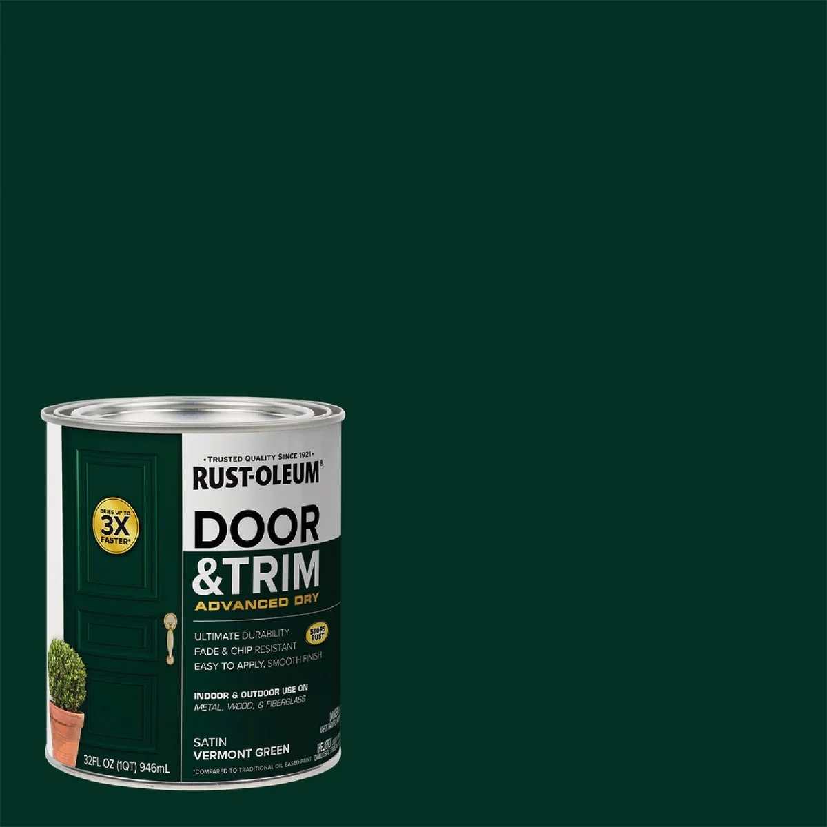 Sophisticated Rust-Oleum Stops Rust 1 Qt. Satin Vermont Green Door and Trim Paint Next-Generation