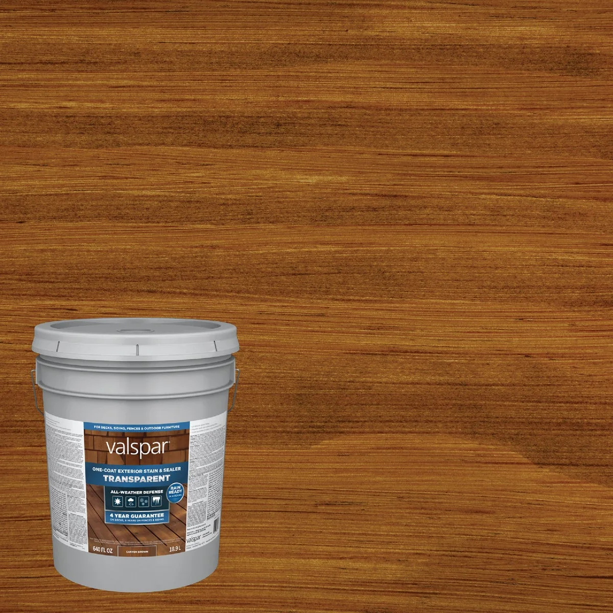 Authentic Valspar Transparent Deck Stain Canyon Brown 5 Gal. Consistent