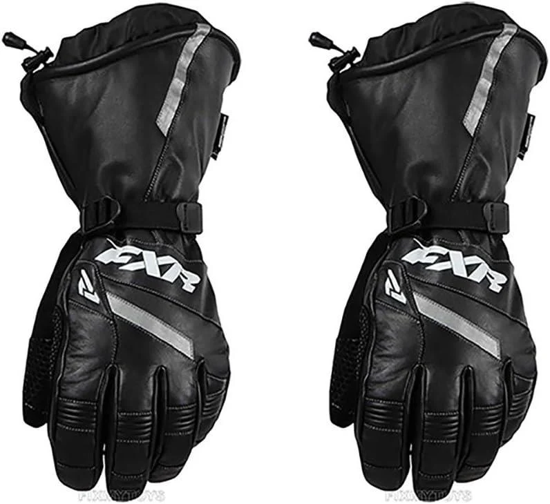 Trusted FXR Mens Racing Snowmobile Insulated Waterproof Leather Gauntlet Glove - Black - Small Prestigious