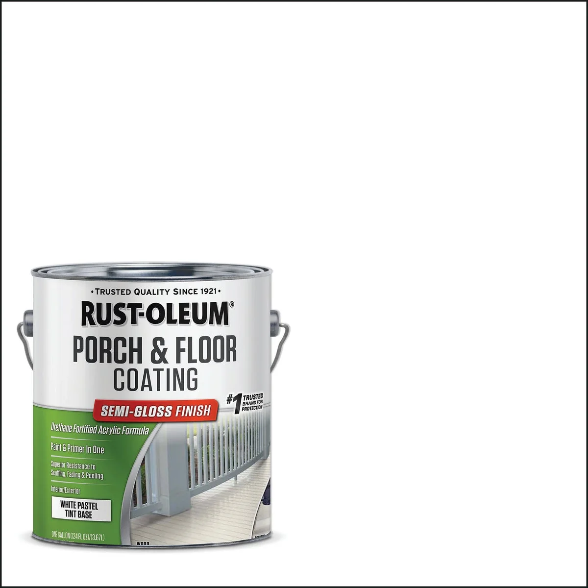 High-Grade Rust-Oleum 1 Gal. Low VOC White Pastel Tint Base Semi-Gloss Porch and Floor Coating First-Class
