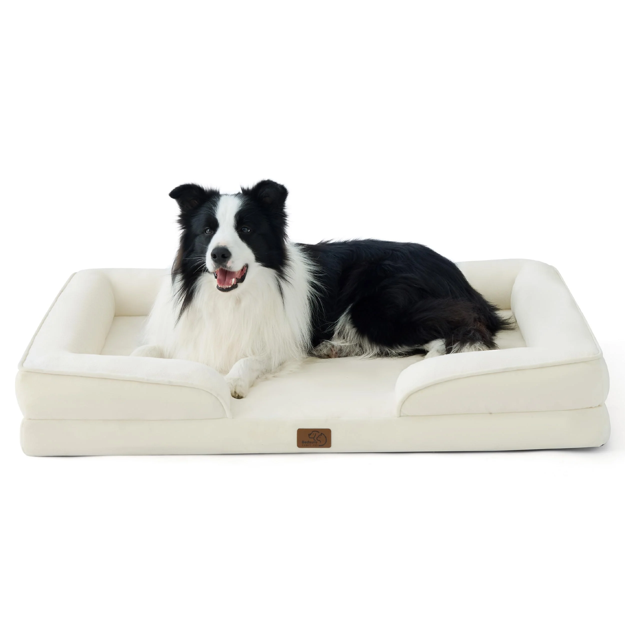 Fine Bedsure Orthopedic Dog Bed Large 35 Ivory – Waterproof Washable Cover Nonskid Bottom Crafted