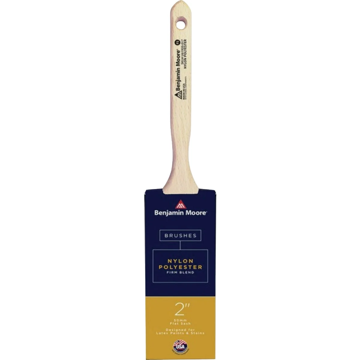 Long-Lasting Benjamin Moore 2 In. Flat Sash Nylon Poly Brush Firm Powerful