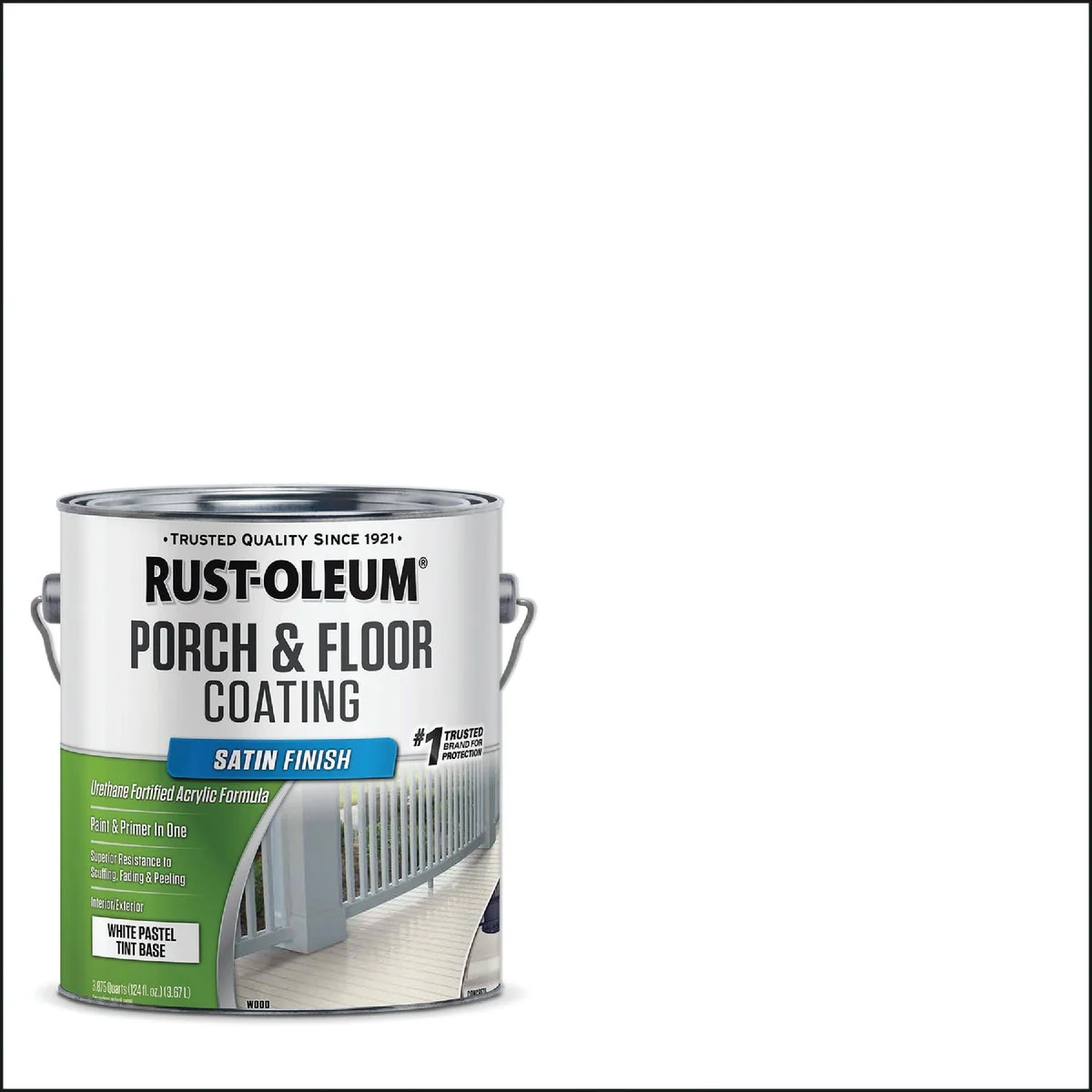Enhanced Rust-Oleum 1 Gal. Low VOC White Pastel Tint Base Satin Porch and Floor Coating Proven