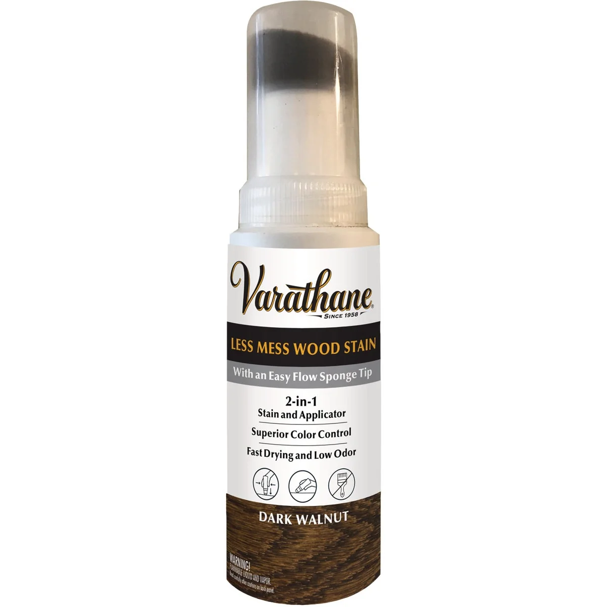 Smooth Varathane Less Mess Dark Walnut Water-Based Interior Wood Stain 4 Oz. Carefully Designed