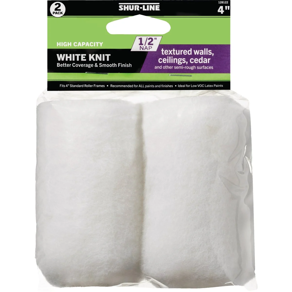 Smart Shur-Line 4 In. x 1 2 In. Knit Fabric Roller Cover 2-Pack Solid