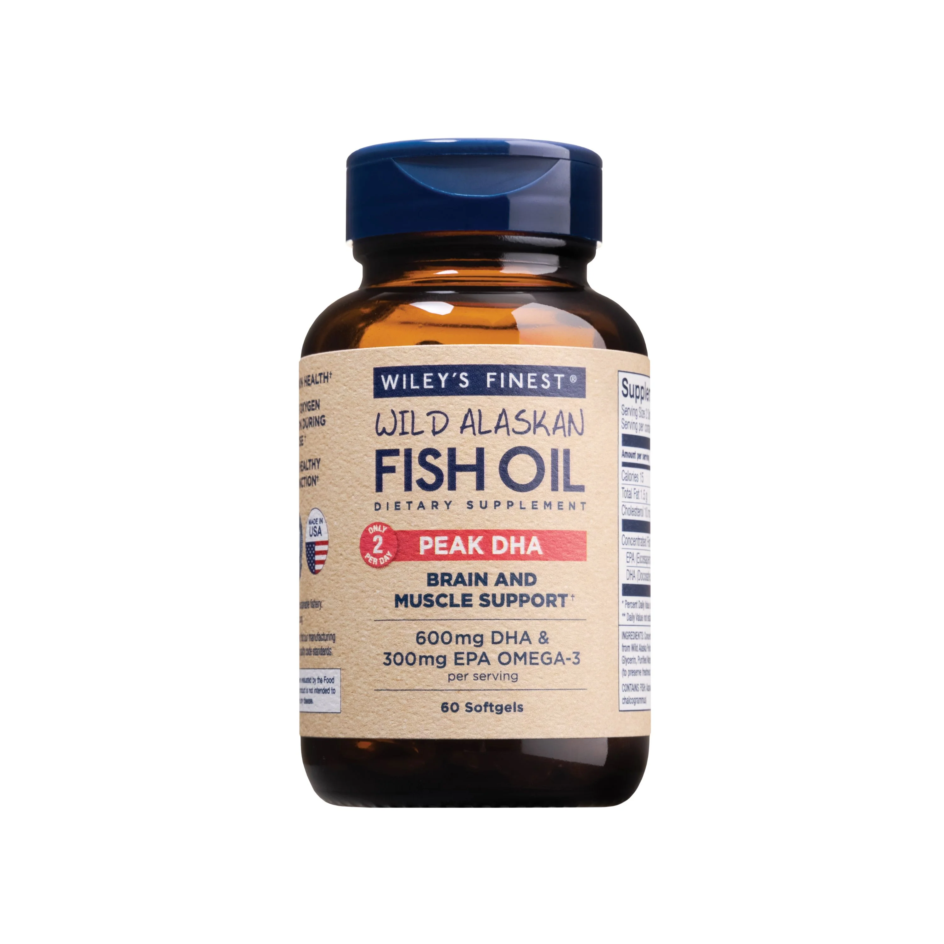 Natural Wiley's Finest Wild Alaskan Fish Oil - Peak DHA Safe