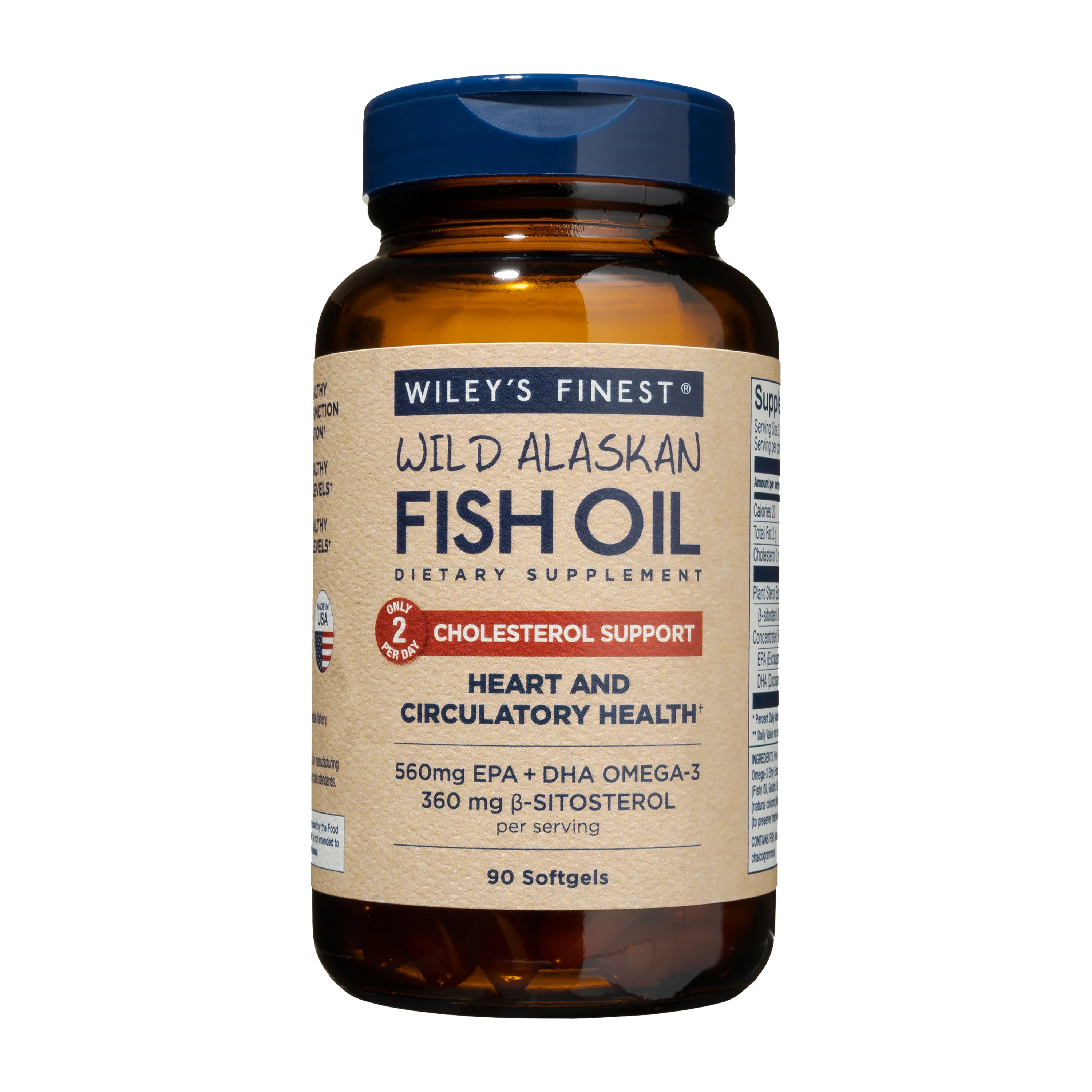 Top-Quality Wiley's Finest Wild Alaskan Fish Oil - Cholesterol Support Relaxed
