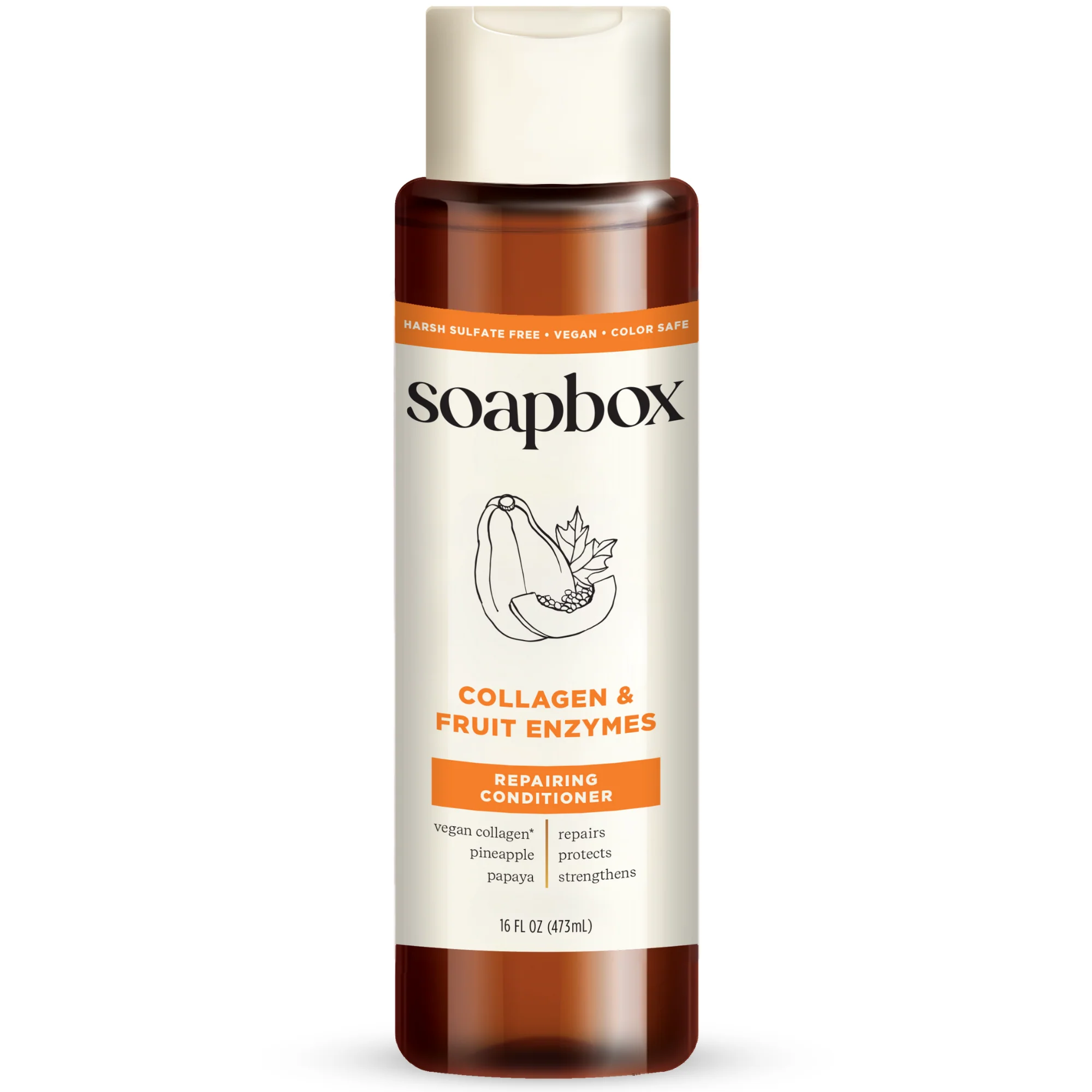 Durable Soapbox Vegan Collagen Fruit Enzymes Strengthening Conditioner Organic