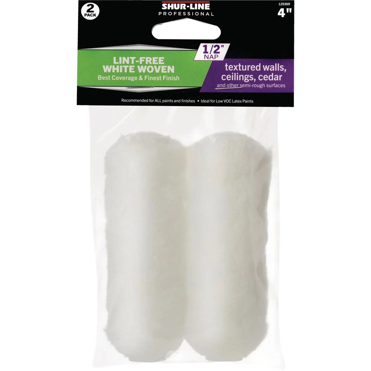 Casual Shur-Line 4 In. x 1 2 In. Woven Roller Cover 2-Pack Natural