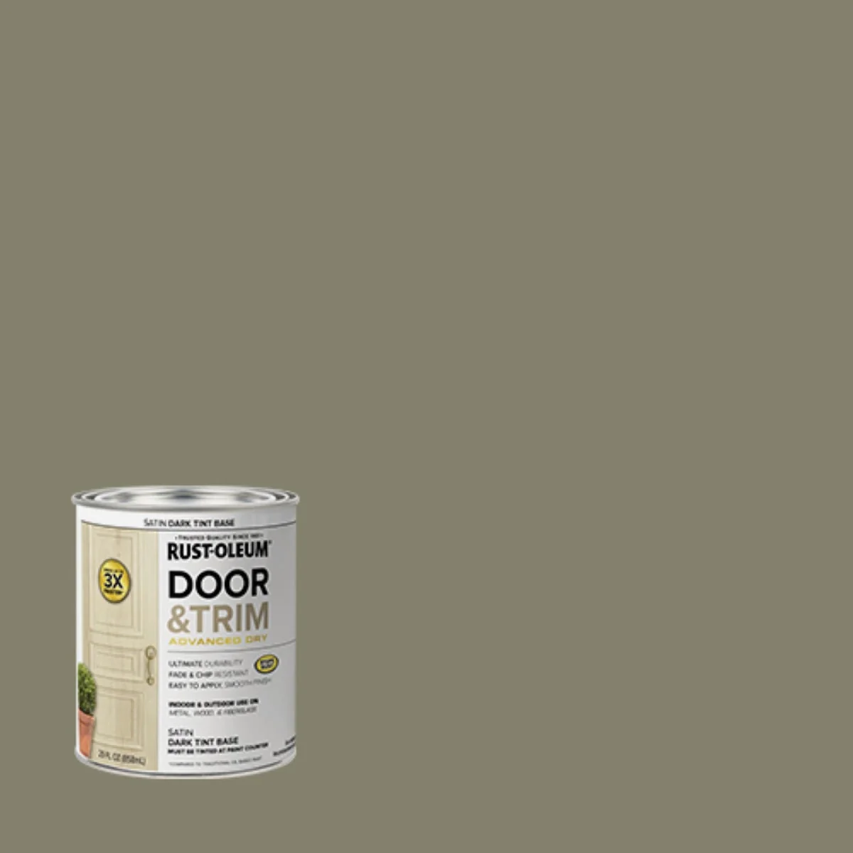 Easy-to-Use Rust-Oleum Stops Rust 1 Qt. Satin Dark Tint Base Door and Trim Paint Professional