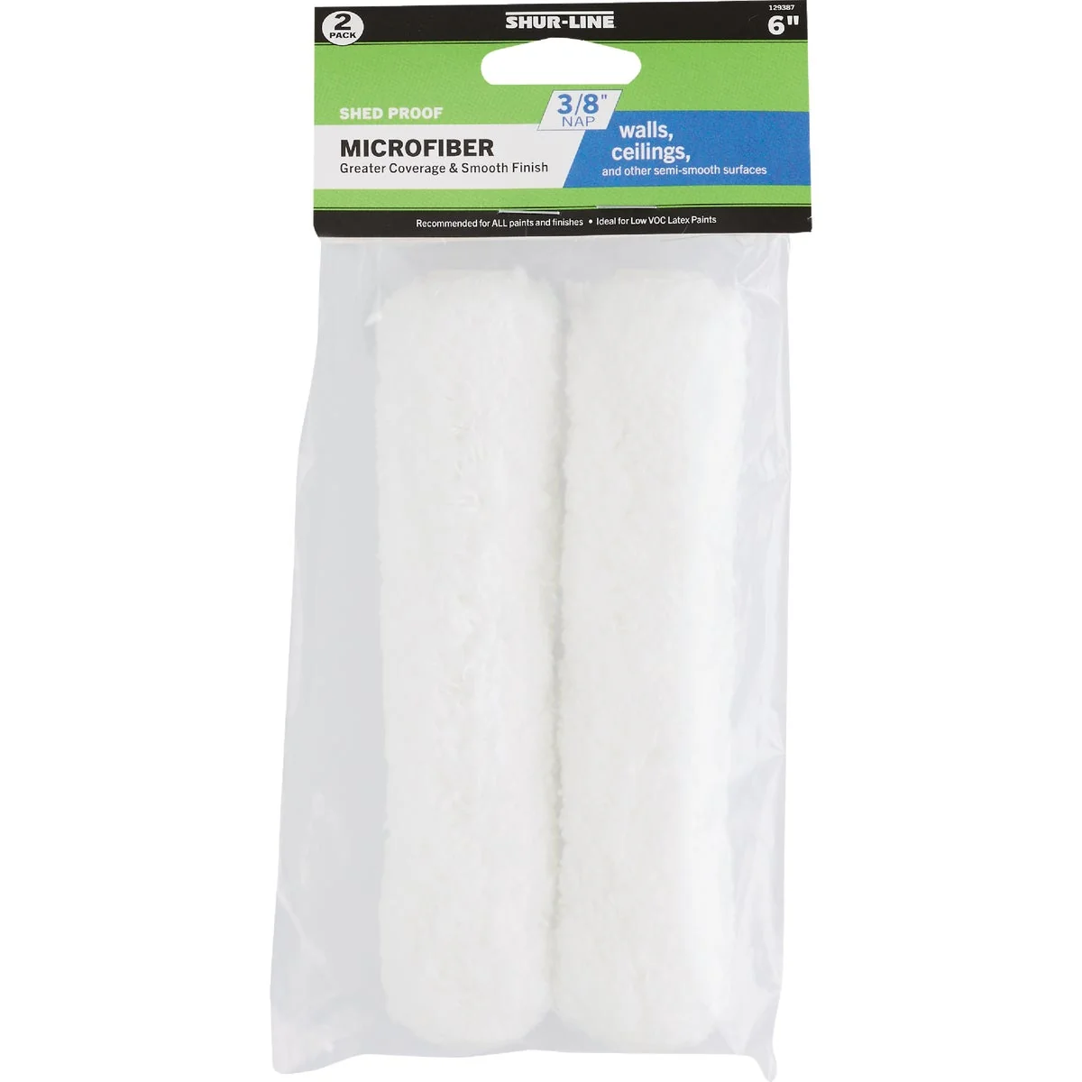 Next-Generation Shur-Line 6 In. x 3 8 In. Microfiber Roller Cover 2-Pack Smooth